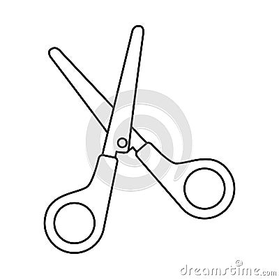 scissors school supply isolated icon Cartoon Illustration