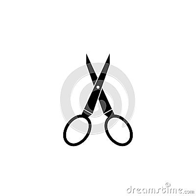 Scissors solid icon, tailor and school element Vector Illustration