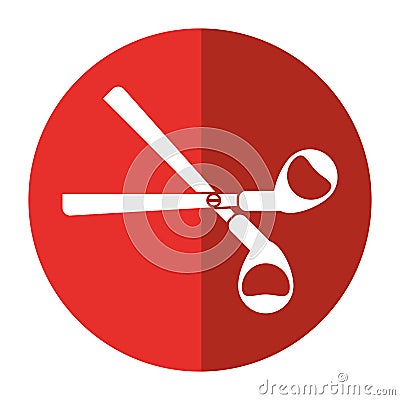 Scissors tool school icon shadow Vector Illustration