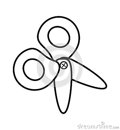 scissors tool school work outline Cartoon Illustration