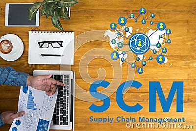 SCM Supply Chain Management concept Stock Photo