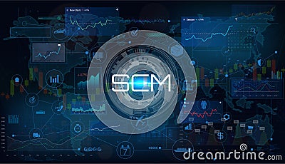 SCM - Supply Chain Management Vector Illustration