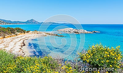 Scoglio di Peppino beach on a sunny day Stock Photo