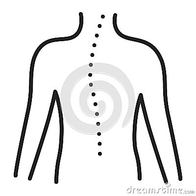 Scoliosis line black icon. Spinal deformity. Isolated vector element Stock Photo