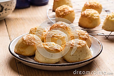 Scone with cheese Stock Photo