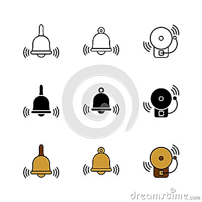 School Bell Icon : Education Theme Vector Illustration