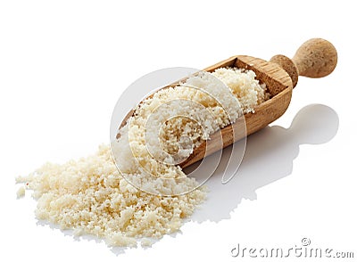 Scoop of almond flour Stock Photo