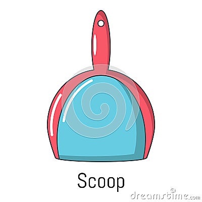 Scoop cleaning icon, cartoon style Vector Illustration