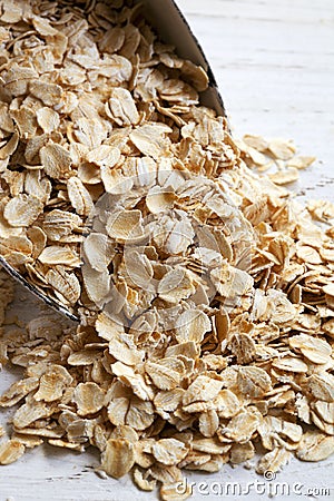 Scoop of Rolled Oats Stock Photo