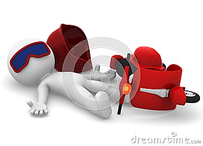 Scooter Accident. Isolated Stock Photo