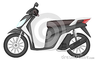 Scooter cartoon icon. Fast motorbike. Delivery transport Vector Illustration