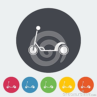 Scooter child flat icon Vector Illustration