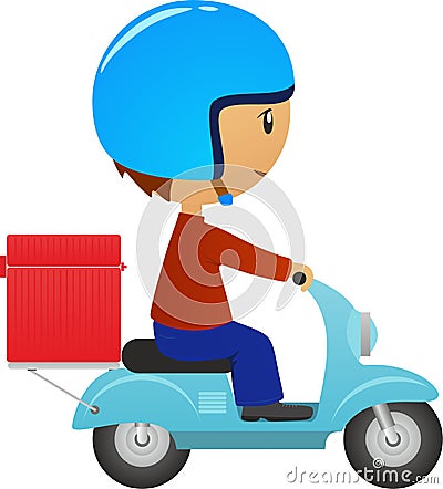 Scooter delivery icon Cartoon Illustration