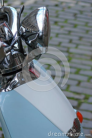 A scooter in a European street Stock Photo