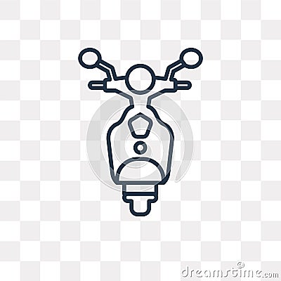 Scooter front view vector icon isolated on transparent background, linear Scooter front view transparency concept can be used web Vector Illustration