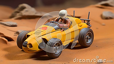 Scooter Miniature: 1:28mm Heroic Scale Dune-buggy By Grimpkin Engineering Stock Photo