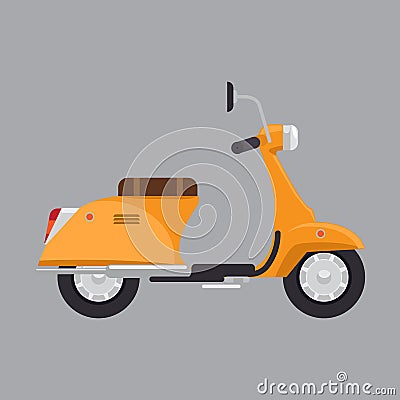 Scooter or modern motorcycle for Delivery. Flat and solid color vector illustration. Vector Illustration