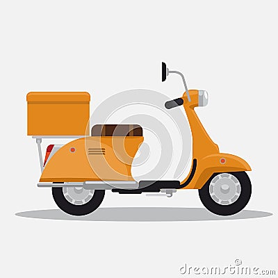 Scooter or modern motorcycle for Delivery. Flat and solid color vector illustration. Vector Illustration