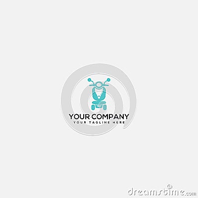 Scooter motor logo, sale the scooter, simple scooter logo Vector Illustration