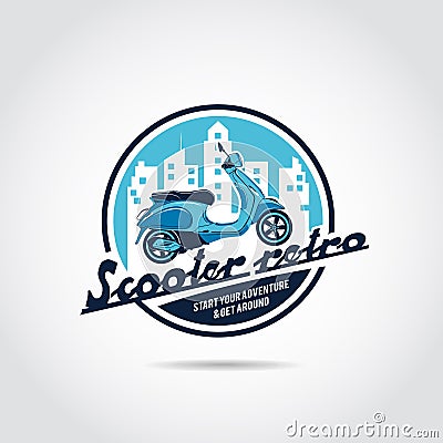 Scooter Retro Logo template. Vector Illustrator Eps.10 Vector Illustration