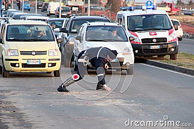 Scooter road accident, crash Editorial Stock Photo