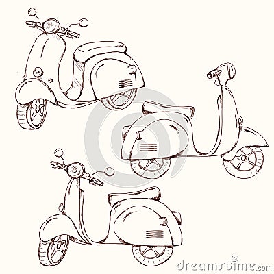 Scooter set Vector Illustration