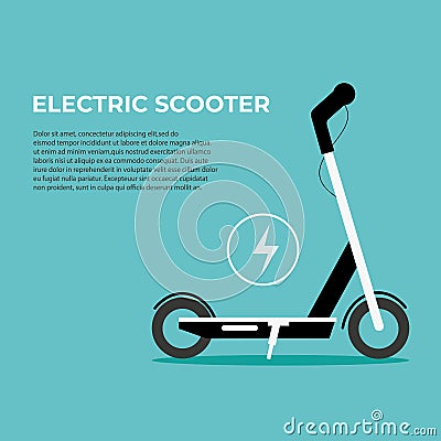 Scooter sharing. Banner Page. Electric scooter. Stock Photo