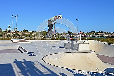 Scooter Stunt Rider Editorial Stock Photo