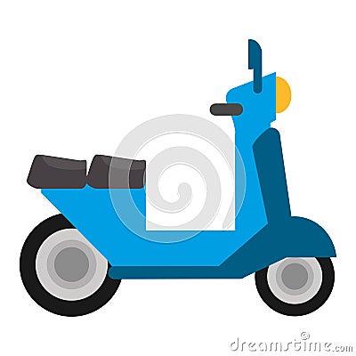 scooter transport vintage Cartoon Illustration