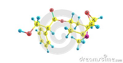 Scopolamine molecular structure isolated on white Cartoon Illustration