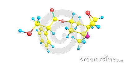 Scopolamine molecular structure isolated on white Cartoon Illustration