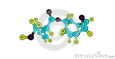 Scopolamine molecular structure isolated on white Cartoon Illustration
