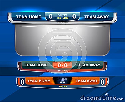 Scoreboard Broadcast Graphic and Lower Thirds Template Vector Illustration