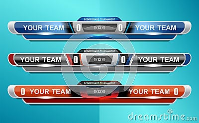 Scoreboard Broadcast Graphic and Lower Thirds Template Vector Illustration