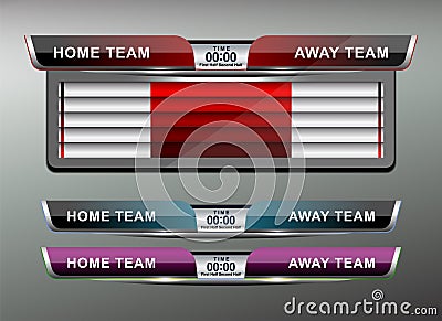 Scoreboard Broadcast Graphic Vector Illustration