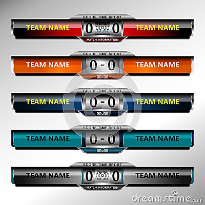 Scoreboard Broadcast Soccer Vector Illustration