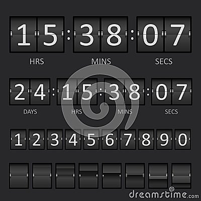 Scoreboard Countdown Timer Vector Illustration