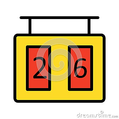 Scoreboard, Counts Isolated Vector Icon that can be easily modified or edited Vector Illustration