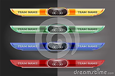 Scoreboard Digital Screen Graphic Template for Broadcasting of s Vector Illustration