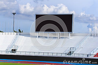 Scoreboard screen in stadium Stock Photo