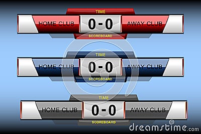 Scoreboard sport elements Vector Illustration