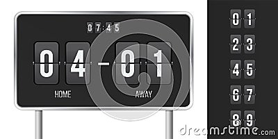 Scoreboard vector score and time flip countdown Vector Illustration