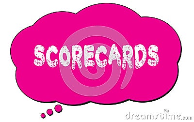 SCORECARDS text written on a pink thought bubble Stock Photo