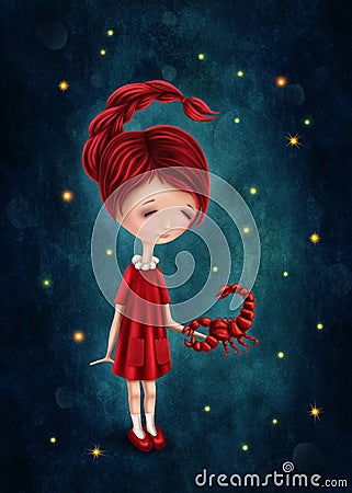 Scorpio astrological sign girl Stock Photo
