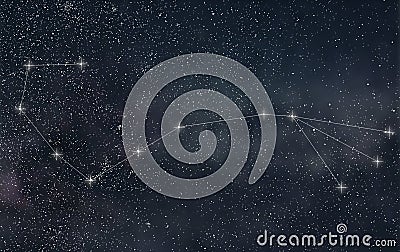 Scorpio Constellation. Zodiac Sign Scorpio constellation lines Stock Photo