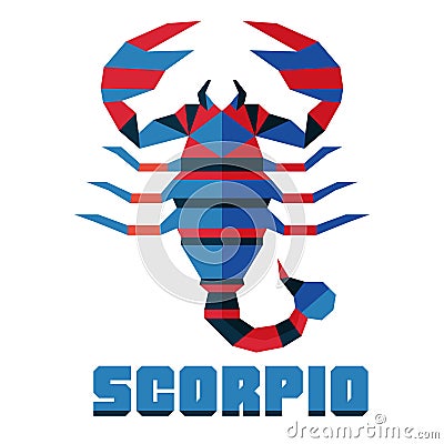 Scorpio. Vector horoscope, polygonal flat zodiac sign, astrological sign Stock Photo