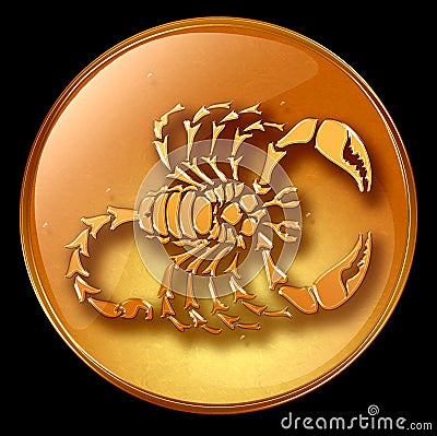 Scorpio zodiac button icon Stock Photo