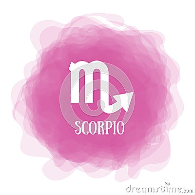 Scorpio. Zodiac sign. Astrological calendar. Zodiacal color vector horoscope. Smoky circle. Line symbol Vector Illustration