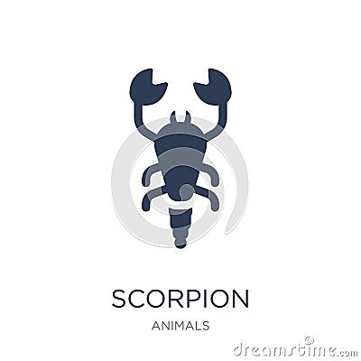 Scorpion icon. Trendy flat vector Scorpion icon on white background from animals collection Vector Illustration