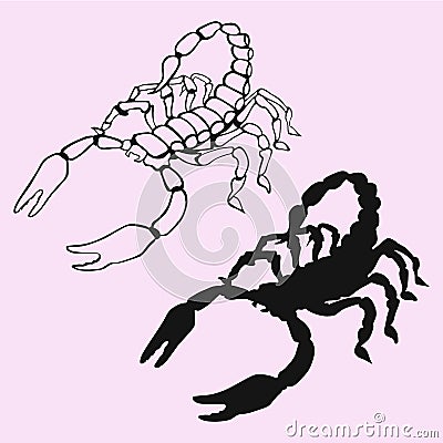 Scorpion silhouette vector isolated Vector Illustration